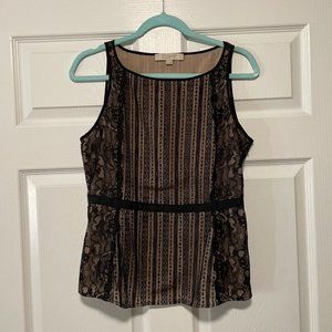 Gorgeous Like New Loft Lace Peplum Shirt Size 6